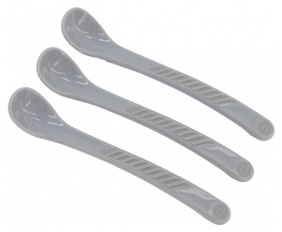 Twistshake Incurved Feeding Spoon 4 Months and Up Set of 3 - Colour: Pastel grey