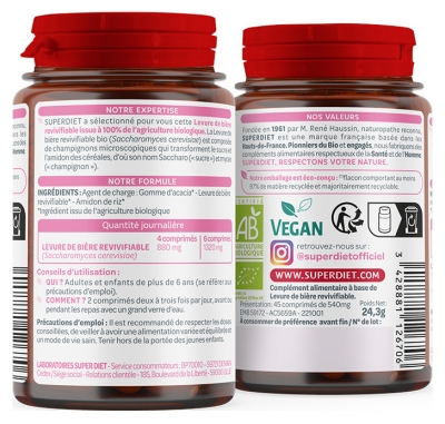 Superdiet Lievito di Birra Rivitalizzante Biologico 45 Compresse