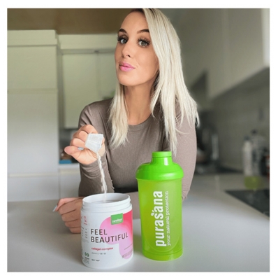 Purasana Feel Beautiful Collagène Poudre Saveur Pastèque 250 g