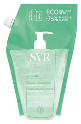 SVR Spirial Déo-Douche Gel Lavant Déodorant 24H Éco-Recharge 400 ml