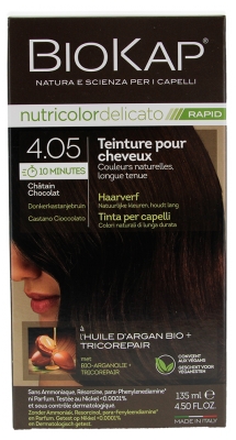 Biokap Nutricolor Delicato Rapid Hair Dye - Hair Colour: 4.05 Chocolate Chestnut