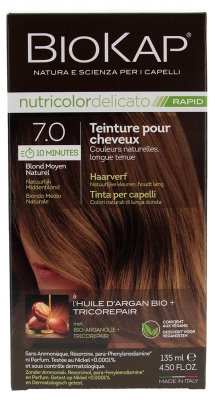 Biokap Nutricolor Delicato Rapid Hair Dye - Hair Colour: 7.0 Natural medium blonde