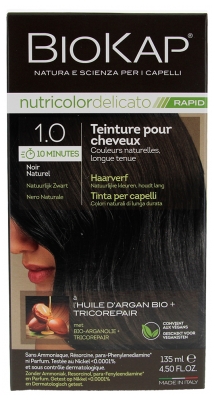 Biokap Nutricolor Delicato Rapid Hair Dye - Hair Colour: 1.0 Natural Black