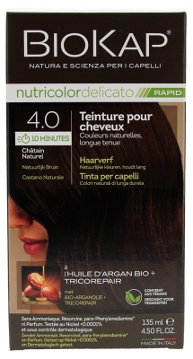 Biokap Nutricolor Delicato Rapid Hair Dye - Hair Colour: 4.0 Natural chestnut