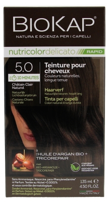 Biokap Nutricolor Delicato Rapid Hair Dye - Hair Colour: 5.0 Natural light chestnut