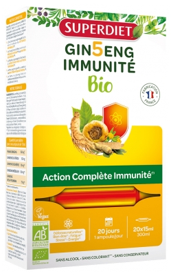 Superdiet Organic Immunity Ginseng 20 Ampoules