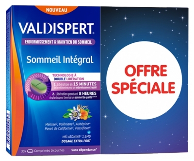 Valdispert Sommeil Intégral Lot de 2 x 30 Comprimés Bicouches Offre Spéciale