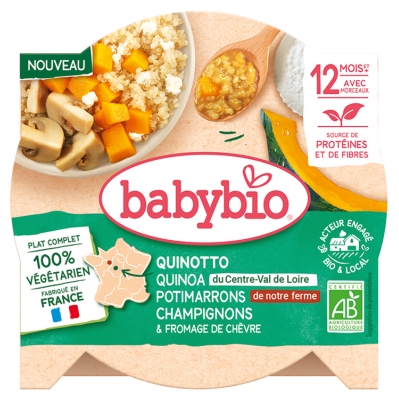 Babybio Quinotto Quinoa Pumpkin Mushroom Goat's Cheese 12 Months and Over Organic 230 g