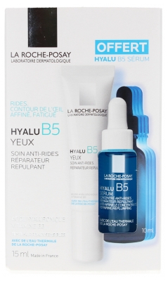 La Roche-Posay Hyalu B5 Yeux Soin Anti-Rides Réparateur Repulpant 15 ml + Sérum Concentré 10 ml Offert