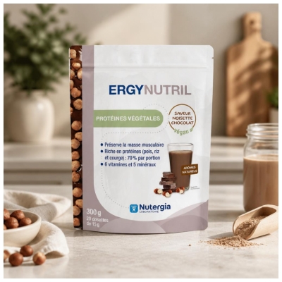 Nutergia Ergynutril Rostlinné Proteiny Lískový Oříšek Čokoláda 300 g