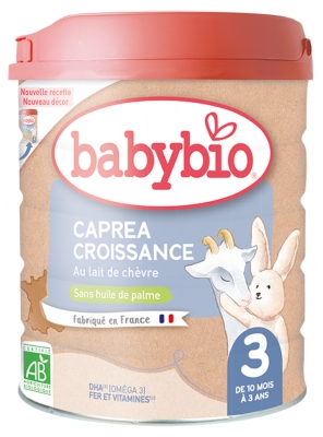 Babybio Caprea Crescita 3 con Latte di Capra da 10 Mesi a 3 Anni Biologico 800 g