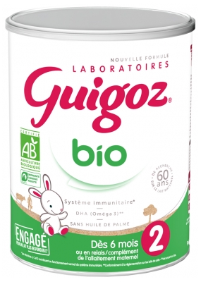 Guigoz Bio Lait 2ème Âge Dès 6 Mois Jusqu'à 1 An 800 g