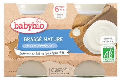 Babybio Natūrali Fermentuota Mėginta masė 6 mėn.+ Ekologiška 2 ind. po 130 g