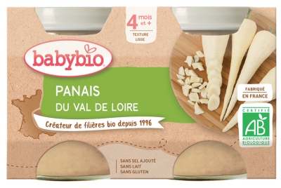 Babybio Panais 4 Mois et + Bio 2 Pots de 130 g