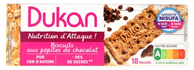 Dukan Biscuits aux Pépites de Chocolat 18 Biscuits