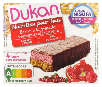 Dukan Riegel mit Granatapfel Moosbeeren und Himbeere 4 Riegel