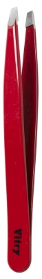 Vitry Professional Tweezers Slant Ends Coloured Stainless Steel 9cm - Colour: Burgundy