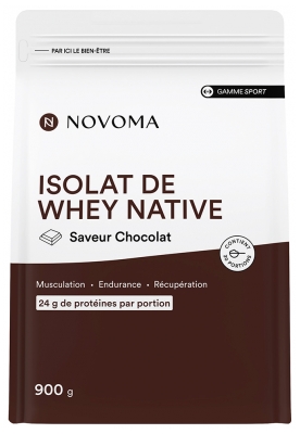 Novoma Isolato di Siero di Latte Nativo 900 g - Sapore: Cioccolato