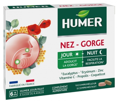 Humer Nez/Gorge 10 Comprimés Jour + 5 Comprimés Nuit