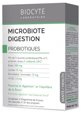 Biocyte Microbiote Digestion 30 Gélules