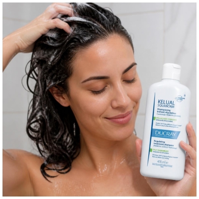 Ducray Kelual Squanorm Shampoing Traitant Régulateur Pellicules Grasses 400 ml