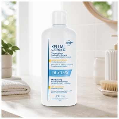 Șampon Tratament Hidratant Ducray Kelual Squanorm pentru Mătreață Uscată 400 ml