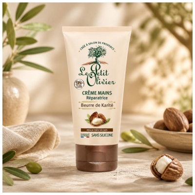 Crema de Mâini Reparatoare cu Unt de Shea Le Petit Olivier 75 ml