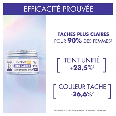 Léa Nature SO BIO étic Lumi'Lys [C] Soin Peeling Doux Anti-Taches Expert Nuit Bio 50 ml
