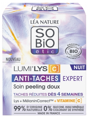 Léa Nature SO BIO étic Lumi'Lys [C] Soin Peeling Doux Anti-Taches Expert Nuit Bio 50 ml