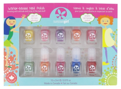 Suncoatgirl Kit de 10 Vernis à Ongles à Base d'Eau