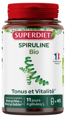 Superdiet Luomu Spirulina 45 Kapselia