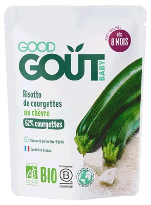 Good Goût Bioloģiskais Cukīni un Kazu Siera Risotto no 8 mēnešiem 190 g
