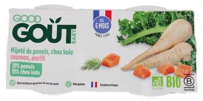 Good Goût Mijoté de Panais et Chou Kale au Saumon 6 Mois Bio 2 Pots