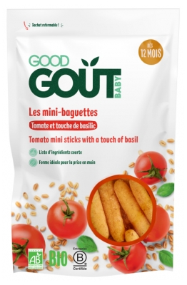 Good Goût Mini-Baguettes Tomate et Touche de Basilic Dès 12 Mois Bio 70 g