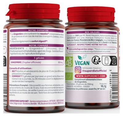 Superdiet Zenzero Biologico 45 Capsule