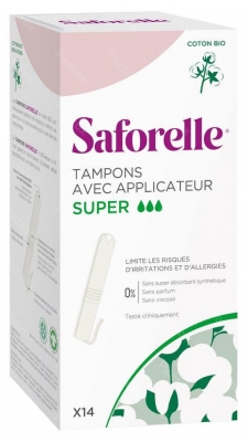 Saforelle Coton Protect 14 Tampons Super avec Applicateur