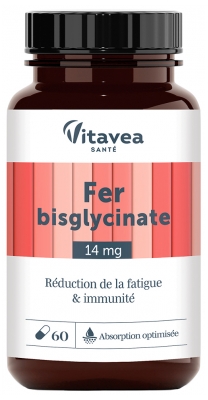 Vitavea Eisen Bisglycinat Reduktion von Müdigkeit & Immunität 60 Kapseln