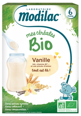 Modilac Mana Bio Graudaugi No 6 Mēnešiem Vaniļa 250 g