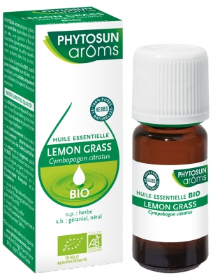 Phytosun Arôms Huile Essentielle Lemon Grass (Cymbopogon citratus) Bio 10 ml