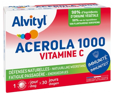 Alvityl Acérola 1000 Vitamine C 30 Comprimés à Croquer