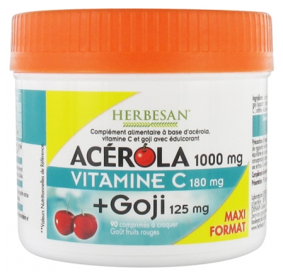 Herbesan Acerola 1000 mg Vitamin C 180 mg + Goji 125 mg 90 Tablets