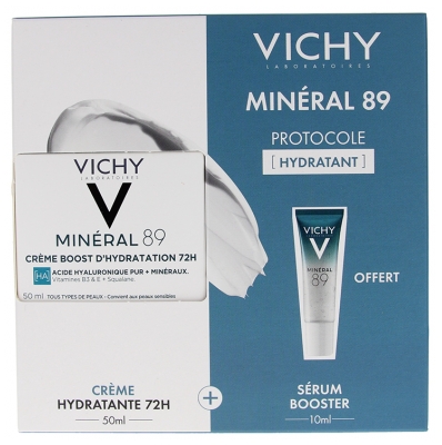 Vichy Minerał 89 72H Moisture Boost Cream 50 ml + Daily Fortifying and Replumping Booster 10 ml Gratis