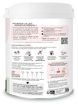 Popote Organic Stage 1 from 0 to 6 Months 800 g