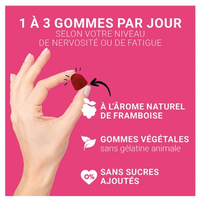 Mag 2 Gommes Nervosité Fatigue Framboise Lot de 2 x 45 Gummies