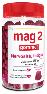 Mag 2 Gummis Nervosität Müdigkeit Himbeere 2er-Pack 2 x 45 Gummis