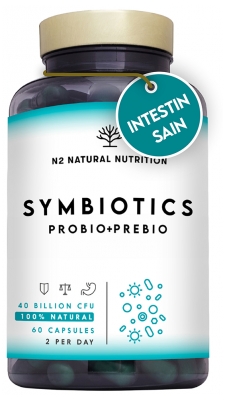 N2 Natural Nutrition Symbiotics Probiotiques et Prébiotiques 60 Capsules