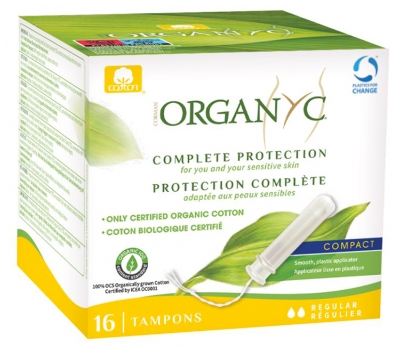 Organyc Rundum-Schutz 16 Tampons mit Applikator Normale Saugstärke