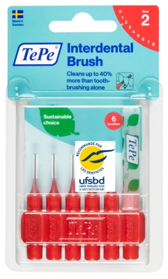 TePe 6 Interdental Brushes - Size: Size 2