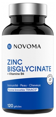 Novoma Cinko Bisglicinatas + Vitaminas B6 120 Kapsulių