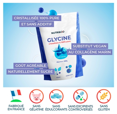 Nutri&Co Glycine Crystallisée 100% Pure Goût Neutre 300 g